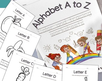 Hoja de trabajo imprimible para colorear y trazar el alfabeto (PDF ...