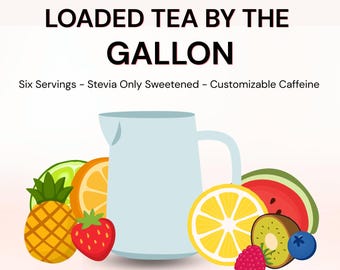 Mezcla de té de 370 ml (6 porciones en total) - Endulzado solo con stevia - Cafeína personalizable - Sin taurina - Elaborado en pequeños lotes
