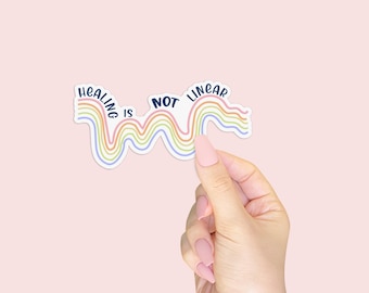 Healing Is Not Linear Vinyl Sticker - Mental Health Gift - Mental Health Awareness Sticker for Laptops, Water Bottles, and Planners