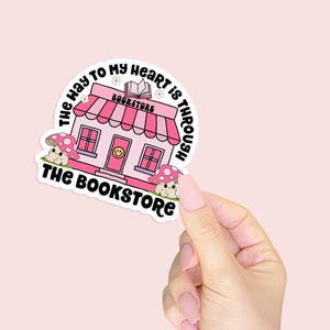 Cute Bookstore Waterproof Vinyl Sticker - Gift for Book Lovers - Bookish Sticker for Kindles, Laptops, and Water Bottles