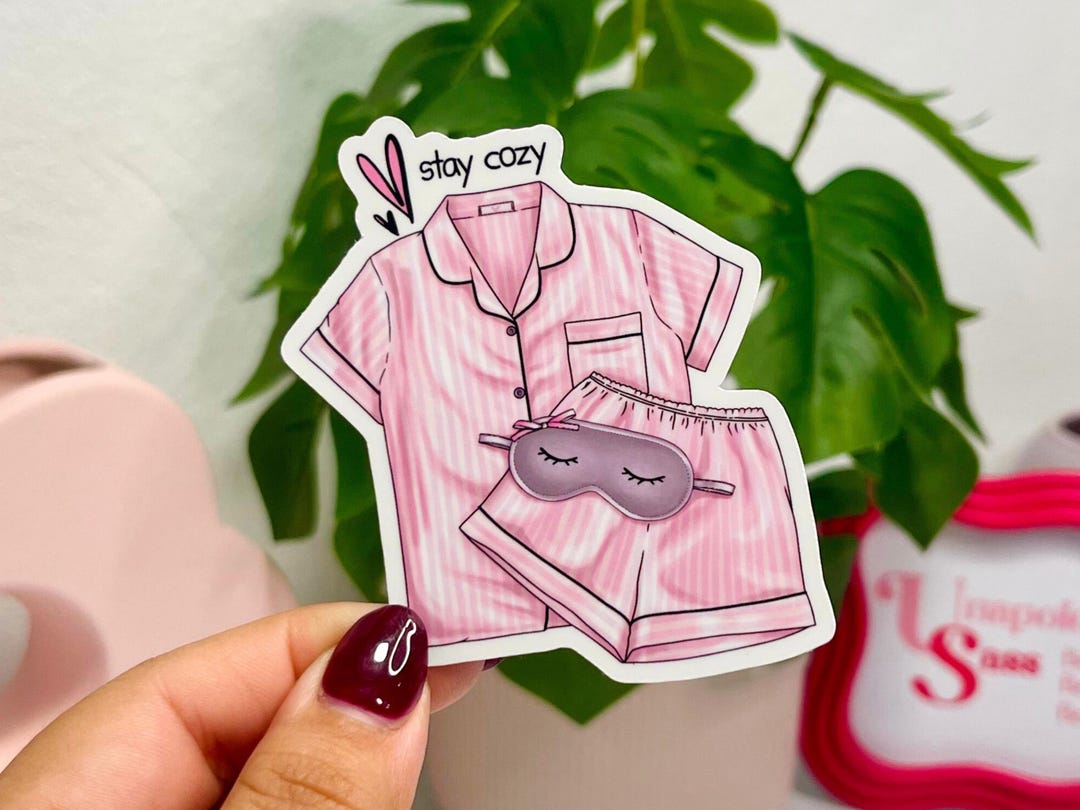 Cozy Pajama Set Waterproof Vinyl Sticker - Etsy