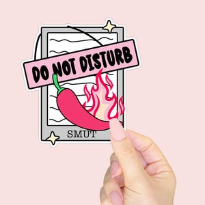 Do Not Disturb Bookish Waterproof Sticker - Gift for Book Lovers and Smut Readers - Vinyl Sticker for Laptops, Kindles, and Phone Cases