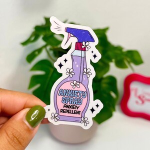 Anxiety Spray Waterproof Sticker, Anxiety Repellent Sticker, Mental Health Gifts, Anxiety Sticker, Water Bottle Sticker, Self Care Sticker