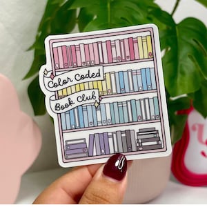 Color Coded Book Club Waterproof Sticker - Perfect Gift for Book Lovers, Bookworms, and Organized Readers - Great for Laptops and Kindles
