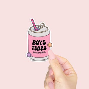 Funny Boy Tears Vinyl Sticker: Sassy Laptop, Planner, and Water Bottle Decal