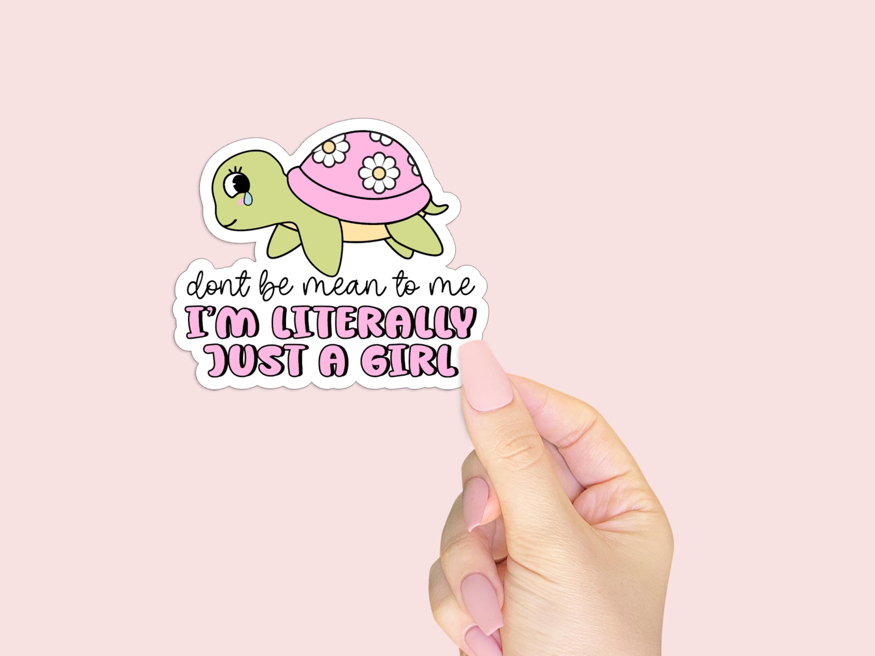 Cute I'm Just a Girl Vinyl Sticker - Gift for Her - Funny Sticker for Water Bottles, Laptops, Journals, and Planners