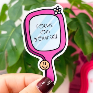 Motivational Vinyl Sticker: Focus On Yourself, Laptop Decal