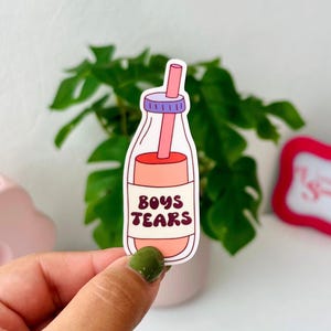 Boy Tears Waterproof Sticker: Funny Feminist Decal