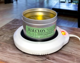 Wickless Candle Bundle, 2 Candles plus a FREE Candle Warmer, Scented Candle, 100% Soy Wax Candle, Tin, Travel Friendly, Eco Friendly, PNW
