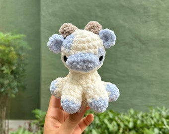 Crochet Sitting Cow Plushie, Adorable Handmade Baby Cow Anniversary Birthday Gift, Amigurumi Stuffed Animal Toy, Cute Fun Home Decor &lt;3