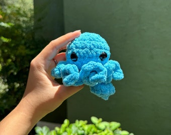 Mini Crochet Octopus Plushie, Adorable Handmade Baby Octopus Anniversary Birthday Gift, Amigurumi Stuffed Animal Toy, Cute Fun Home Decor