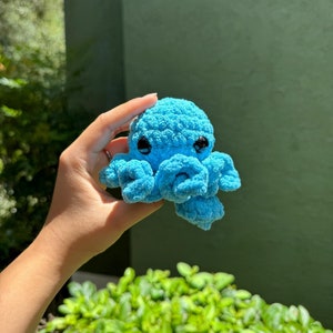 Mini Crochet Octopus Plushie, Adorable Handmade Baby Octopus Anniversary Birthday Gift, Amigurumi Stuffed Animal Toy, Cute Fun Home Decor
