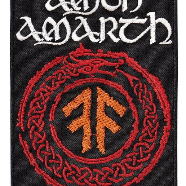 Amon Amarth bestickter Aufnäher | Logo der schwedischen Melodic Death Metal Viking Metal-Musikband Scum
