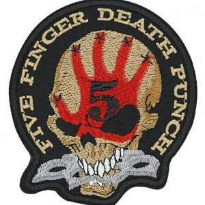 Five Finger Death Punch 5FDP FFDP Embroidered Sew-on Patch | Skull American Heavy Metal Music Band Logo