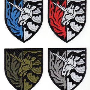 Ukrainische LGBT Soldaten Einhorn Gestickter Aufnäher | LGBTQ Militärarmee Ukraine Logo