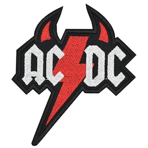 AC/DC ACDC Lightning Bolt Embroidered Sew-on Patch | Australian Rock & Roll Hard Blues Rock Heavy Metal Music Band Logo