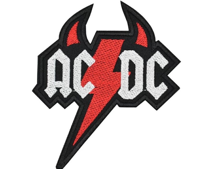 AC/DC ACDC Lightning Bolt Embroidered Sew-on Patch Australian Rock ...