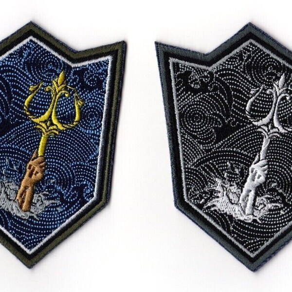 Poseidon Trident Embroidered Sew-on Patch | Neptune Greek God of the Sea Military Fork Logo