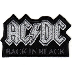AC/DC ACDC Back In Black Embroidered Sew-on Patch | Australian Hard Blues Rock Music Band Logo