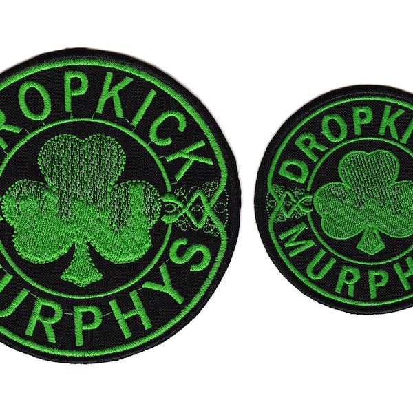 Dropkick Murphys Gestickter Aufnäher | 3 Dreiblättriges Kleeblatt Amerikanisch Keltisch Street Biker Punk Oi! Musik Band Logo