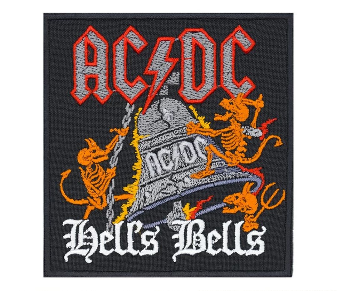 AC/DC ACDC Hell's Bells Embroidered Sew-on Patch | Skull Fire ...