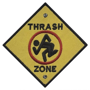DRI Dirty Rotten Imbeciles Thrash Zone Embroidered Sew-on Patch | D.R.I. American Metal Music Band Logo