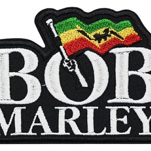 Bob Marley Embroidered Sew-on Patch | Jamaican Reggae Ska Folk Singer Musician Songwriter Flag Logo