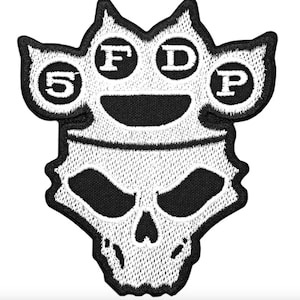 Five Finger Death Punch 5FDP Skull Embroidered Sew-on Patch | Heavy Nu Metal Hard Rock Band Logo