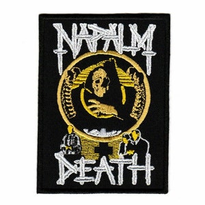 Napalm Death Embroidered Sew-on Patch | Skull English Grindcore Death Metal Music Band Logo