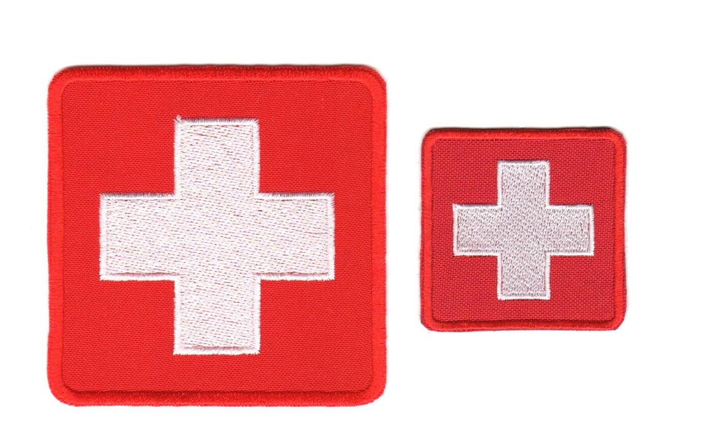 First Aid Kit Patch Red Cross Medic Patch Paramedic EMS EMT Rescue Patch  Hook Backing for Attachment or Sew on Patch Size 5 X 1 Inches 