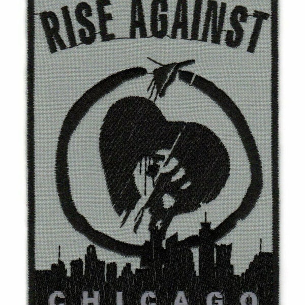 Aufstieg gegen Chicago Gestickter Aufnäher zum Aufnähen | Amerikanisches melodisches eingeprägtes Punk Musik-Rock-Logo