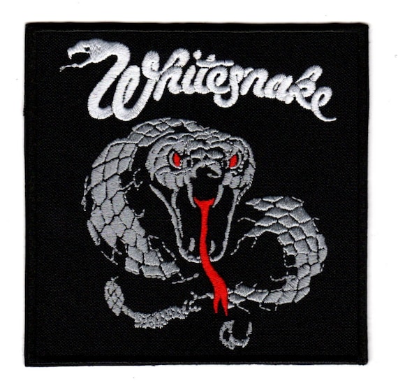 「ホワイトスネイク」パッチ（ヴィンテージ刺繍ワッペン） MD蛇Wロゴ新品◎Whitesnakeホワイトスネイク□イングランド刺繍