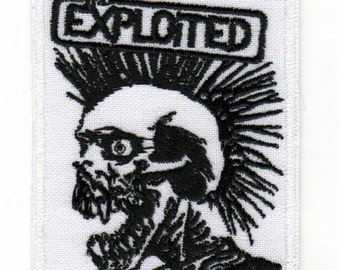 The Exploited Embroidered Sew-on Patch | Skull Scottish Street Hardcore Punk Oi! Thrash Music Band Logo