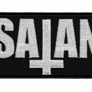 Satan Embroidered Sew-on Patch | Inverted Cross Gothic Baphomet Sabbatical Goat Devil 666 Logo