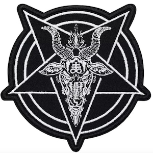 Baphomet Pentagram Embroidered Sew-on Patch | Sabbatical Goat Pentagram Satanic Devil Witchcraft