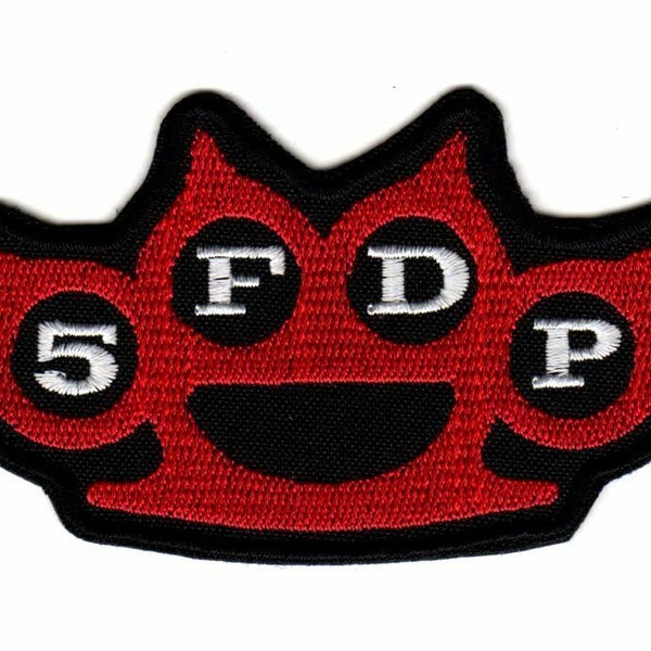 Five Finger Death Punch 5FDP FFDP Embroidered Sew-on Patch | Brass Knuckles Heavy Metal Band Logo