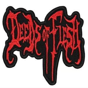 Deeds Of Flesh Embroidered Sew-on Patch | American Brutal Technical Death Metal Music Band Logo