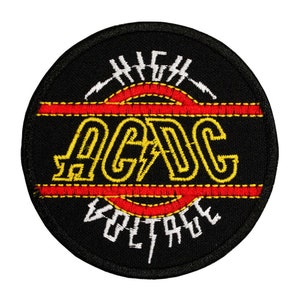 ACDC AC/DC High Voltage Embroidered Sew-on Patch | Australian Rock & Roll Hard Blues Rock Band Logo