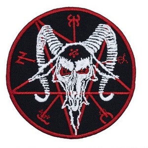 Baphomet Pentagram Embroidered Sew-on Patch | 666 Sabbatical Goat Satanic Devil Witchcraft Logo