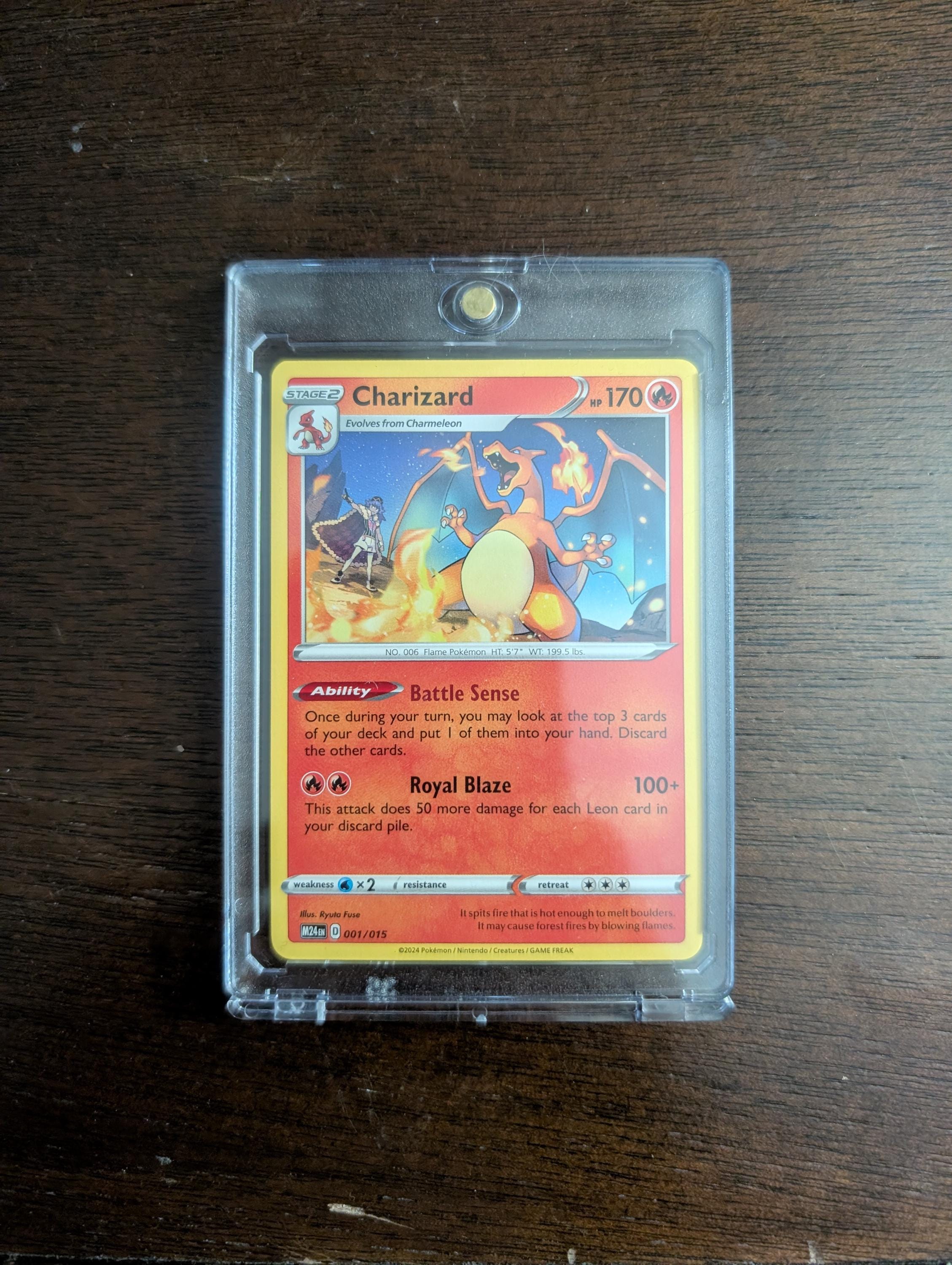 Charizard Pokemon Card 001/015! Enclosed in magnetic case!
