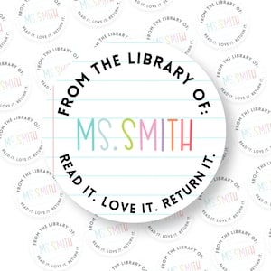 Teacher Book labels Teacher name labels personalized teacher stickers