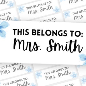 Teacher Book labels Teacher name labels personalized teacher stickers