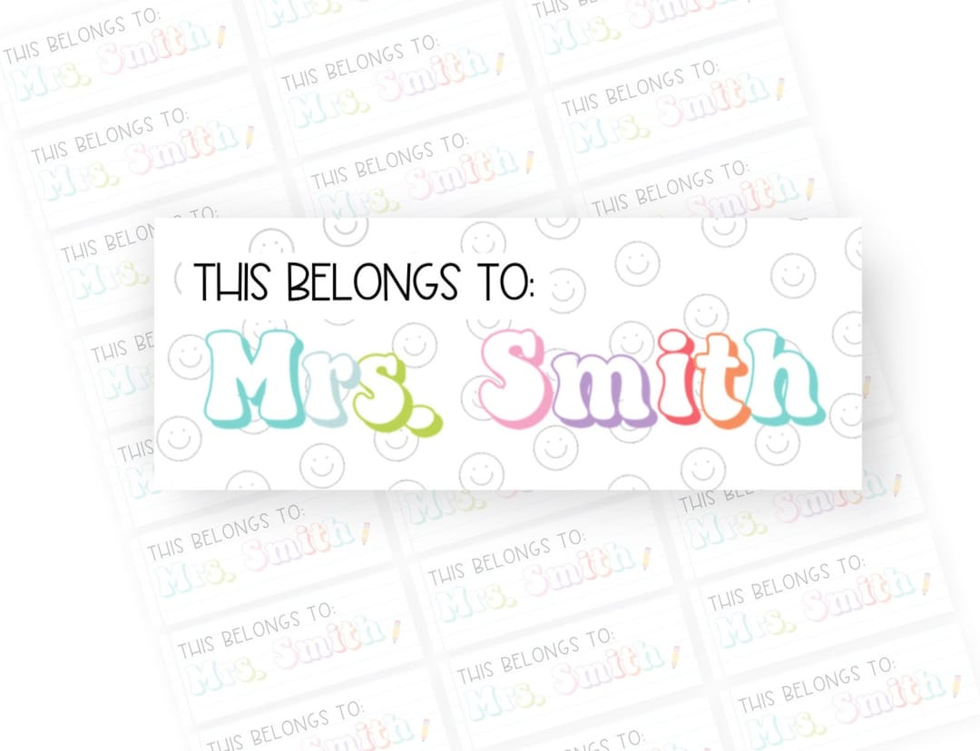 Teacher Book Labels Teacher Name Labels Personalized Teacher Etsy