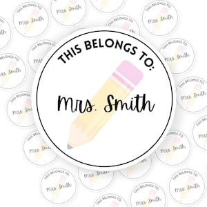 Teacher Book labels Teacher name labels personalized teacher stickers