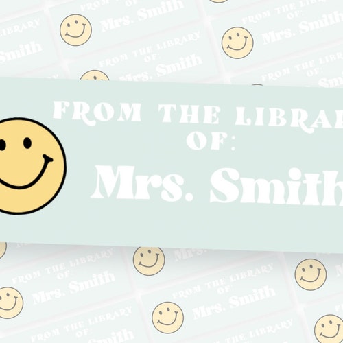 Teacher Book Labels Teacher Name Labels Personalized Teacher Etsy