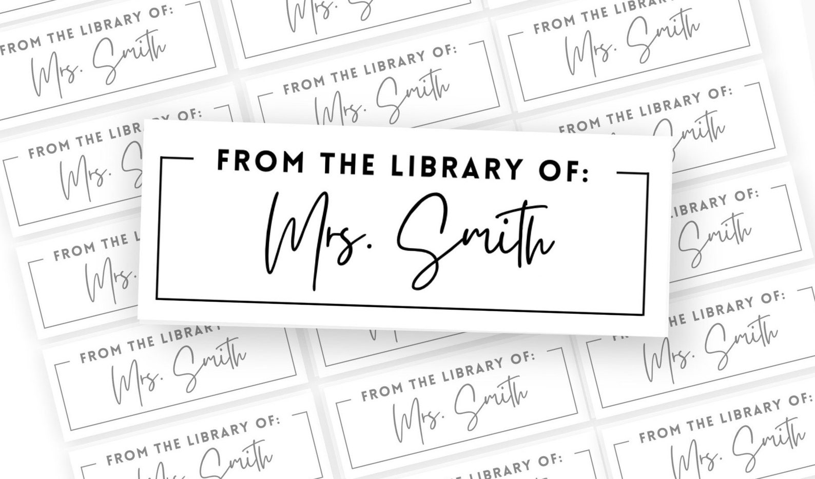 Teacher Book Labels Teacher Name Labels Personalized Teacher Etsy