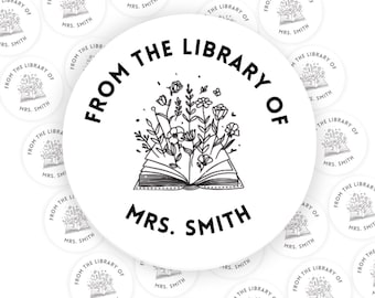 Personalized Teacher Stickers: Book Labels, Library Design