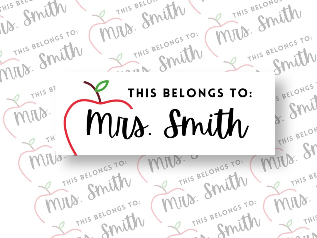 Teacher Book Labels Teacher Name Labels Personalized Teacher Etsy