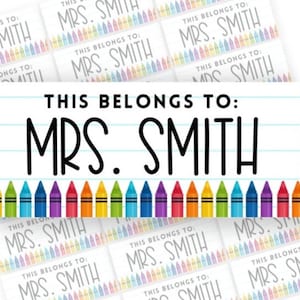 Teacher Book labels Teacher name labels personalized teacher stickers