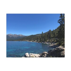 Lake Tahoe Canvas Wall Art, Lake Tahoe Nevada Wall Decor, Photograph of Lake Tahoe Wall Hanging, Lake Tahoe, Rocky Beach Lake Tahoe